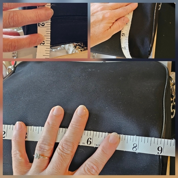 Chanel Black Travel Bag w/Chain Strap & Scarf Added - Picture 8 of 16